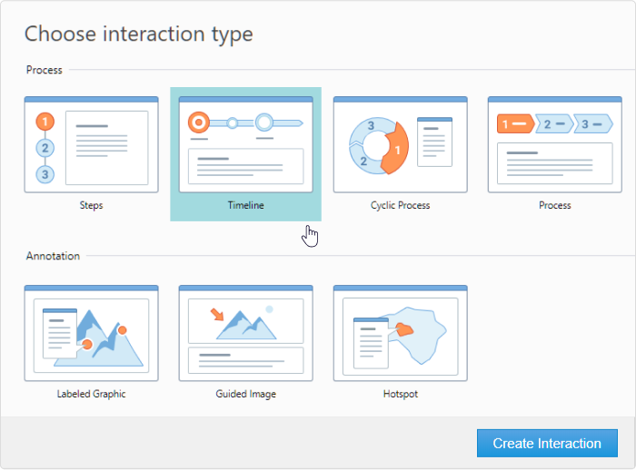 Interaction types in iSpring Suite