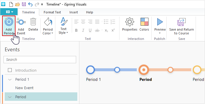 Add Period option in Timeline creation