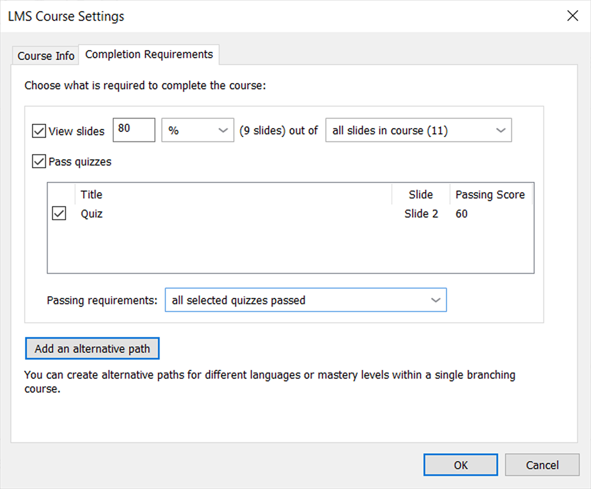 LMS Course Settings LMS Course Settings
