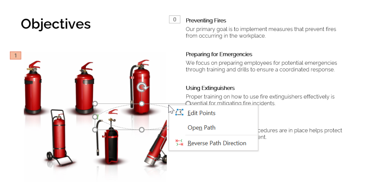 Editing a Motion Paths effect in PowerPoint