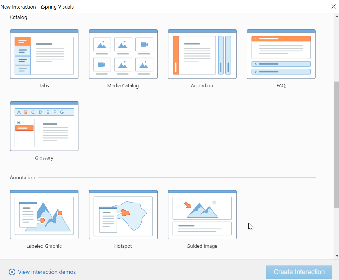 PowerPoint interaction templates in iSpring Suite
