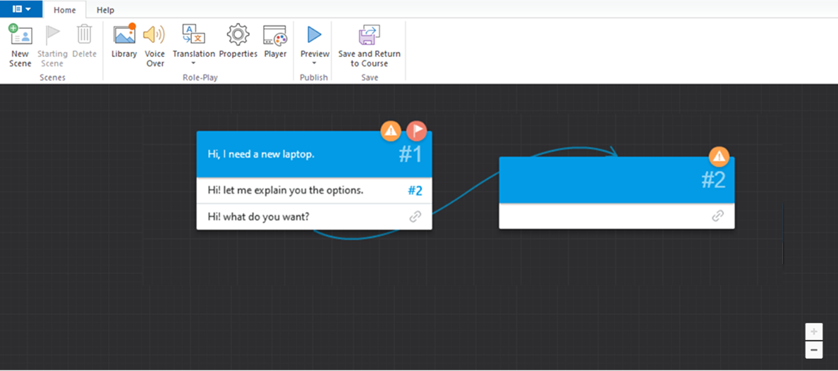 The PowerPoint role-play simulation tool in iSpring Suite