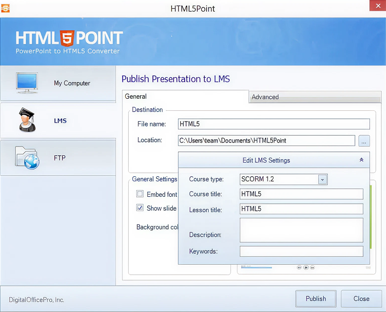 HTML5Point export interface The HTML5Point export interface