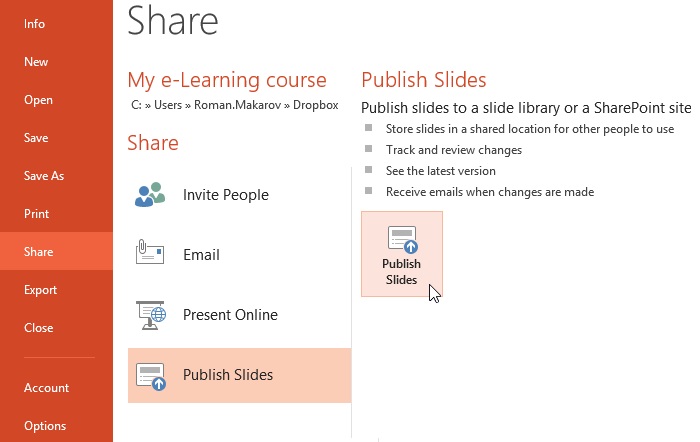 how to share a presentation in powerpoint
