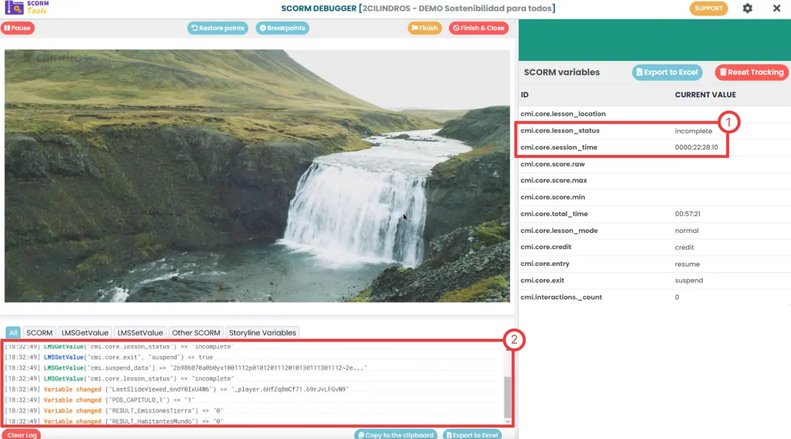 Completion and Success statuses on the right Completion and Success statuses on the right