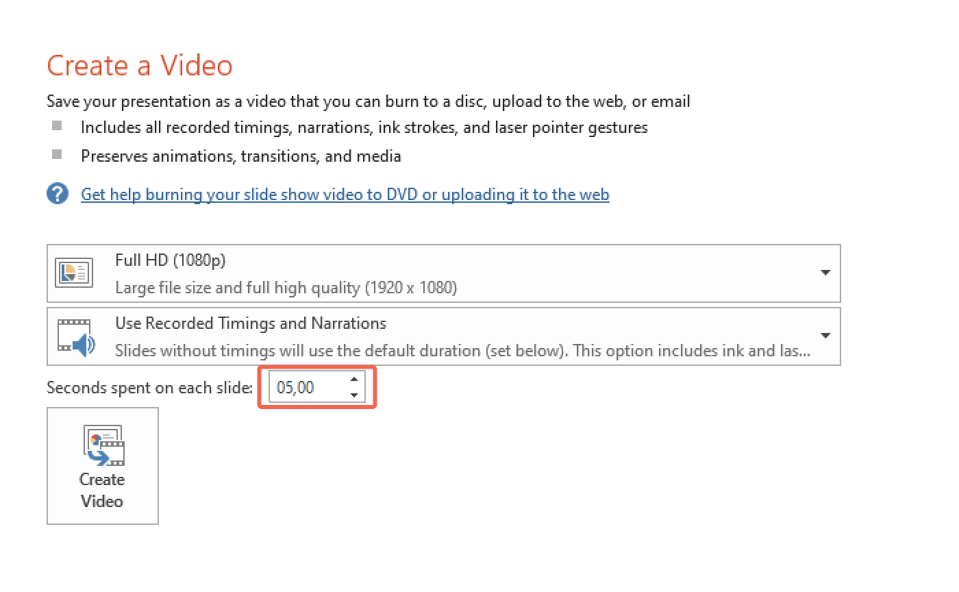 Setting slide duration in PowerPoint