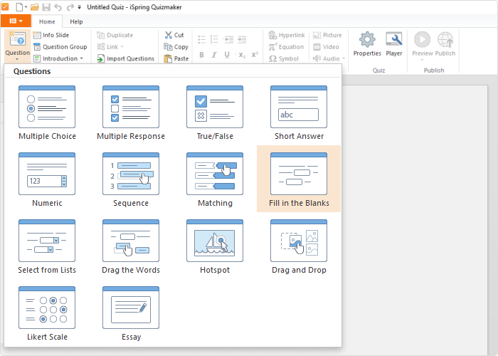 How To Create A Fill in the Blank Quiz With ISpring QuizMaker