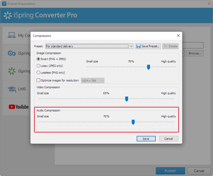 iSpring Converter Pro教程：如何压缩PowerPoint演示文稿