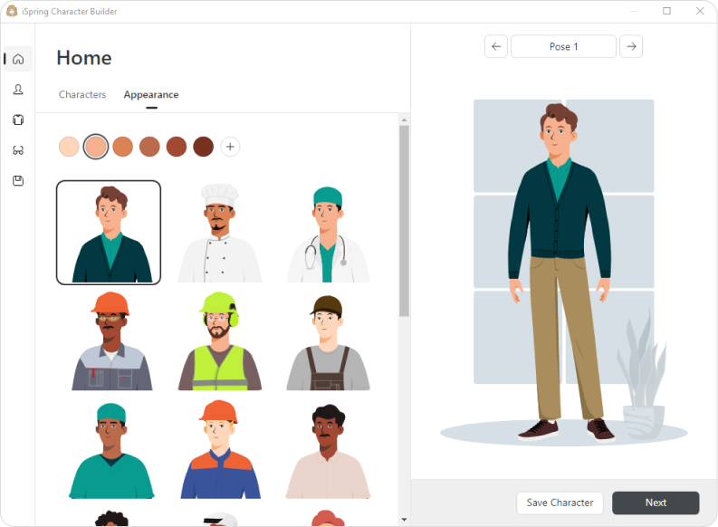 Customized characters in iSpring Suite