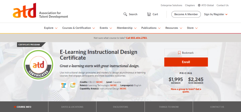 E-Learning Instructional Design Certificate from ATD