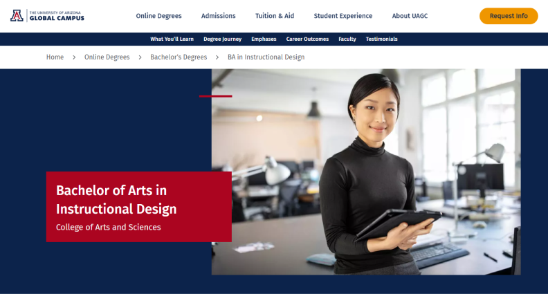 Bachelor of Arts in Instructional Design by The University of Arizona Global Campus
