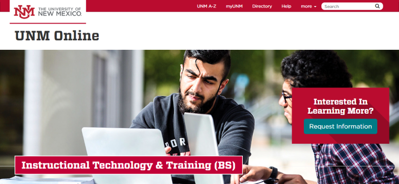 Bachelor of Science in Instructional Technology & Training by the University of New Mexico
