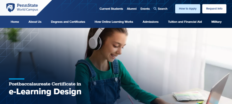 Postbaccalaureate Certificate in e-Learning Design by PennState World Campus