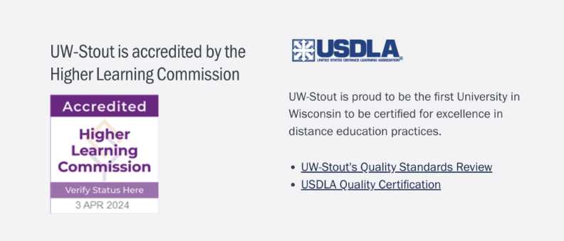 UW-Stout is accredited by the Higher Learning Commission