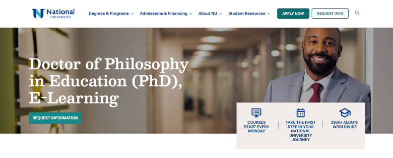Doctor of Philosophy in Education (PhD), E-Learning by National University