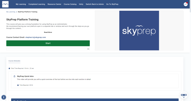 SkyPrep interface