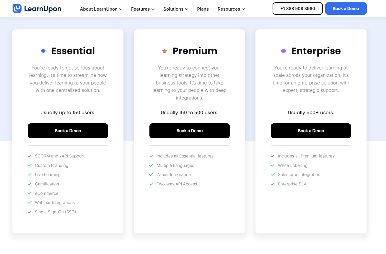 LearnUpon LMS pricing