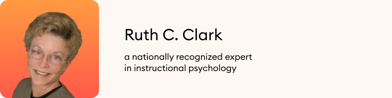 Co-author Ruth Colvin Clark is a nationally recognized expert in instructional psychology