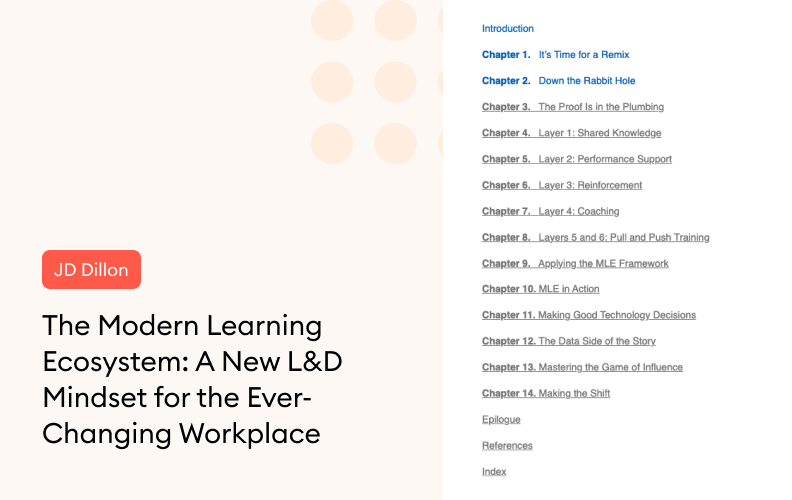 The Table of Contents of The Modern Learning Ecosystem