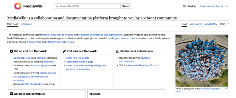 MediaWiki interface