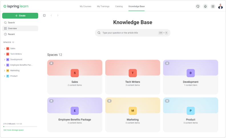 Knowledge Base in iSpring Learn