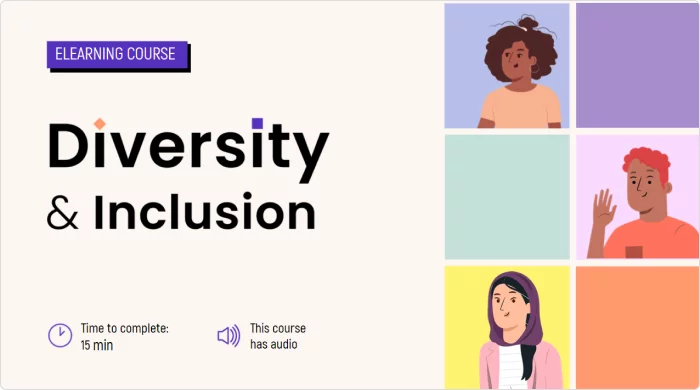 First page of the Diversity and Inclusion course created with iSpring Suite