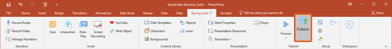 Publishing option in iSpring Suite