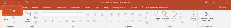 File menu in PowerPoint