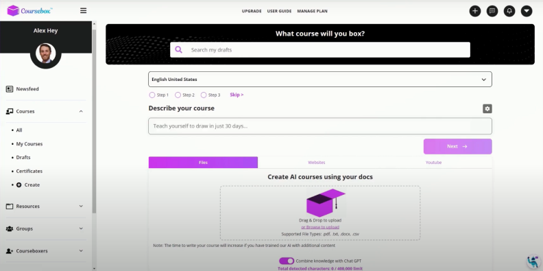 Coursebox AI course creator