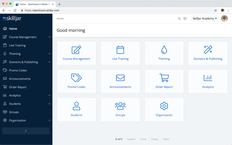 Skilljar LMS interface