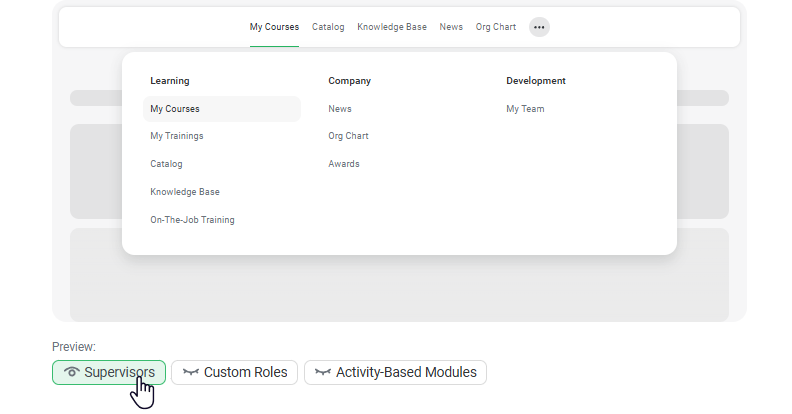  Preview new homepage for different roles