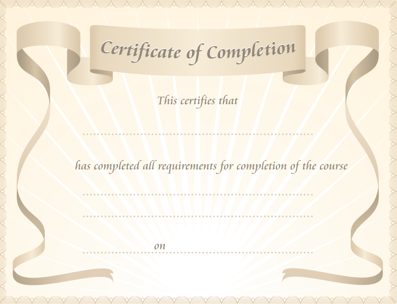 Certificate upon course completion