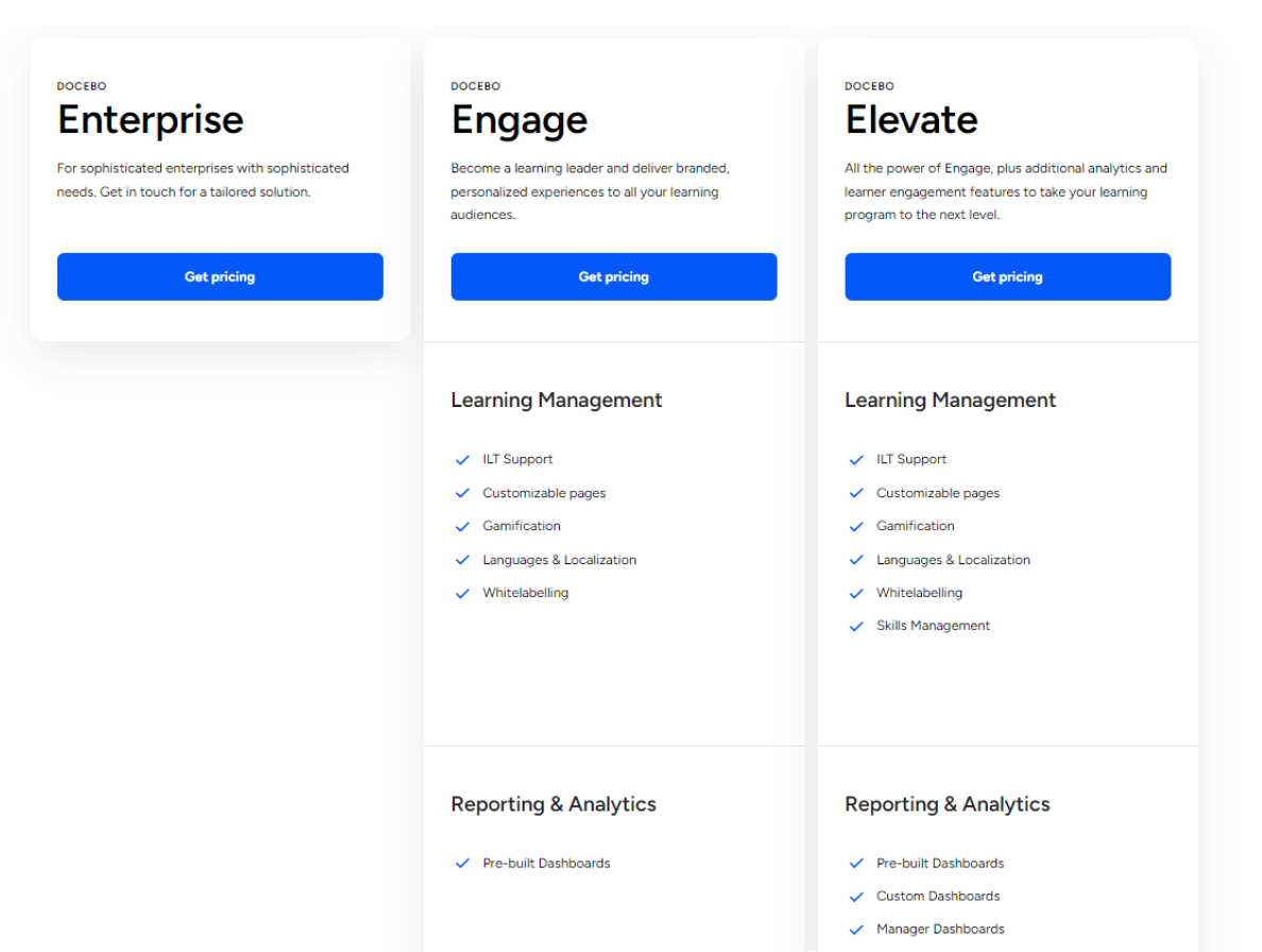 Docebo LMS pricing plans