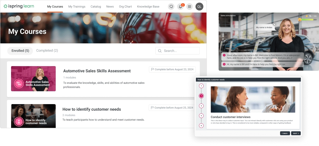 The iSpring Learn LMS for automating employee training