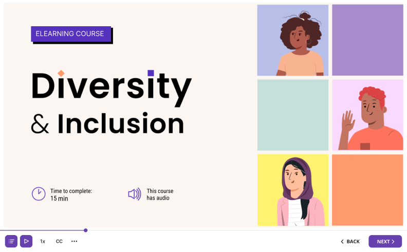 Online DEI course created with iSpring Suite