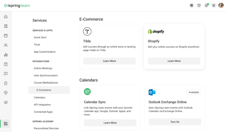 iSpring Learn integrations