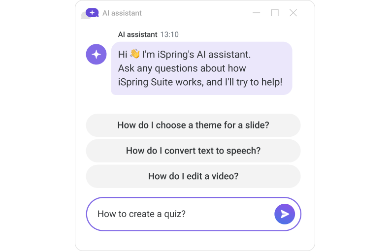 New AI assistant in iSpring Suite