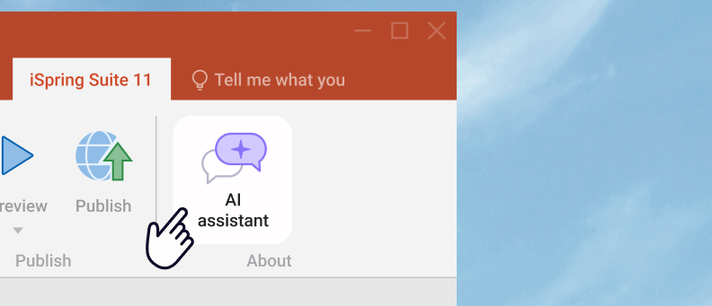 AI assistant in the iSpring Suite tab