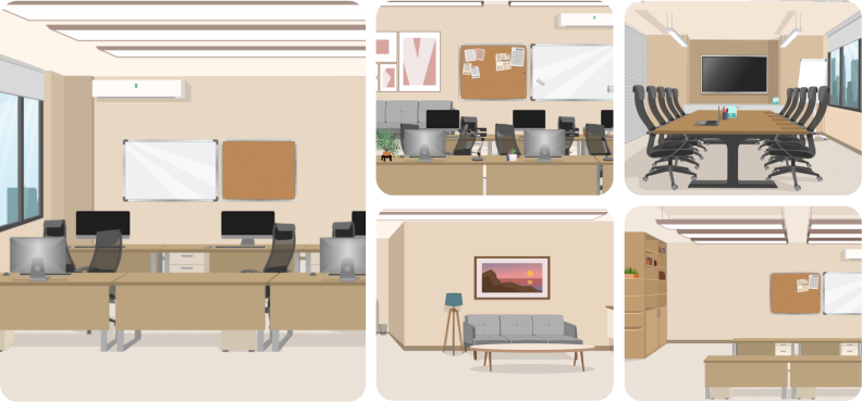 New illustrated backgrounds — Office