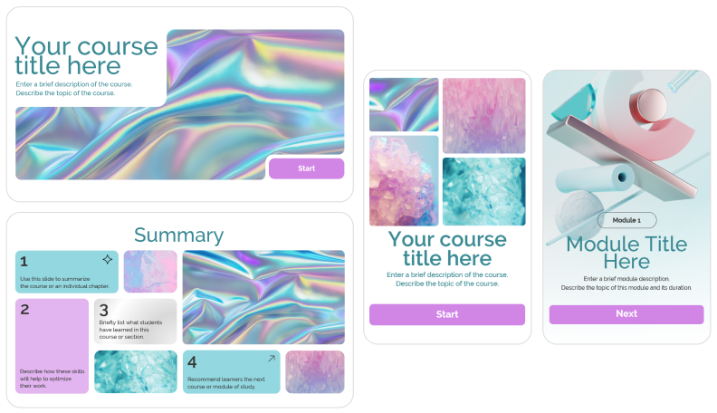 New iridescent bento box-style grid template in iSpring Suite