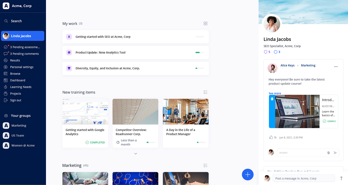 The 360Learning LMS learner portal