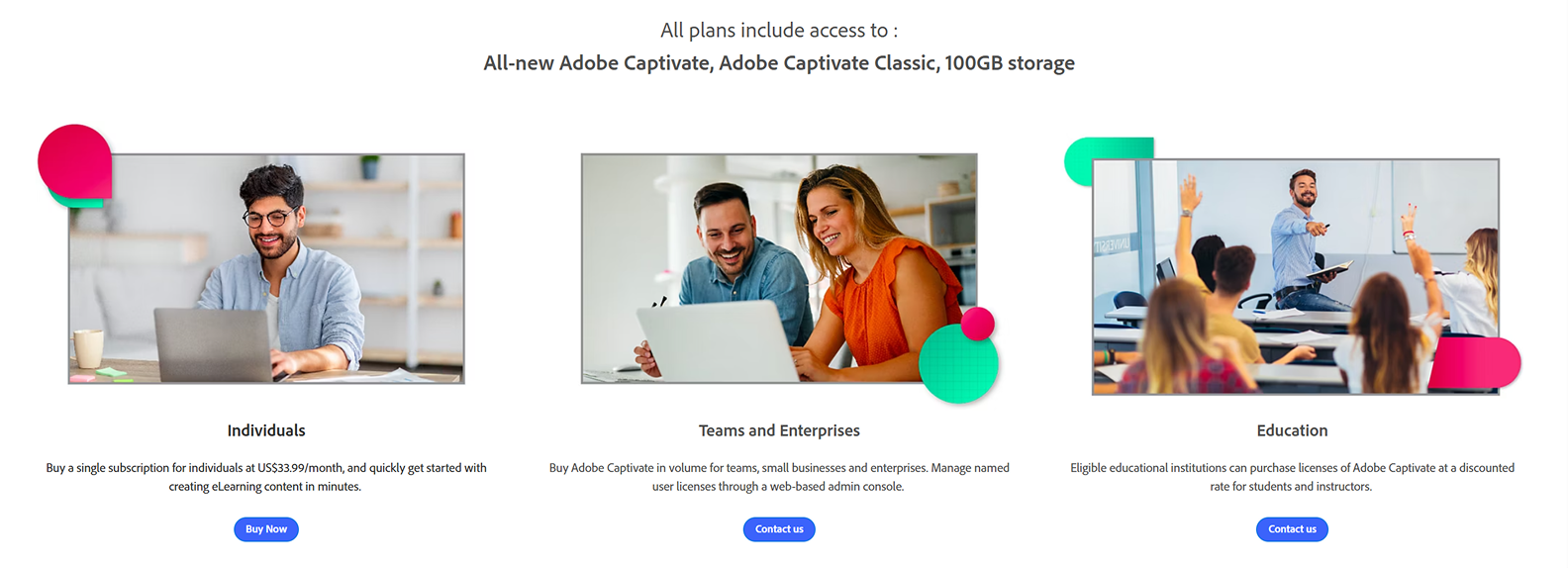 Adobe Captivate pricing plans Adobe Captivate pricing plans