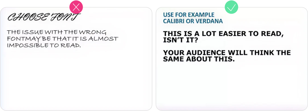 PowerPoint design tips on choosing the right font
