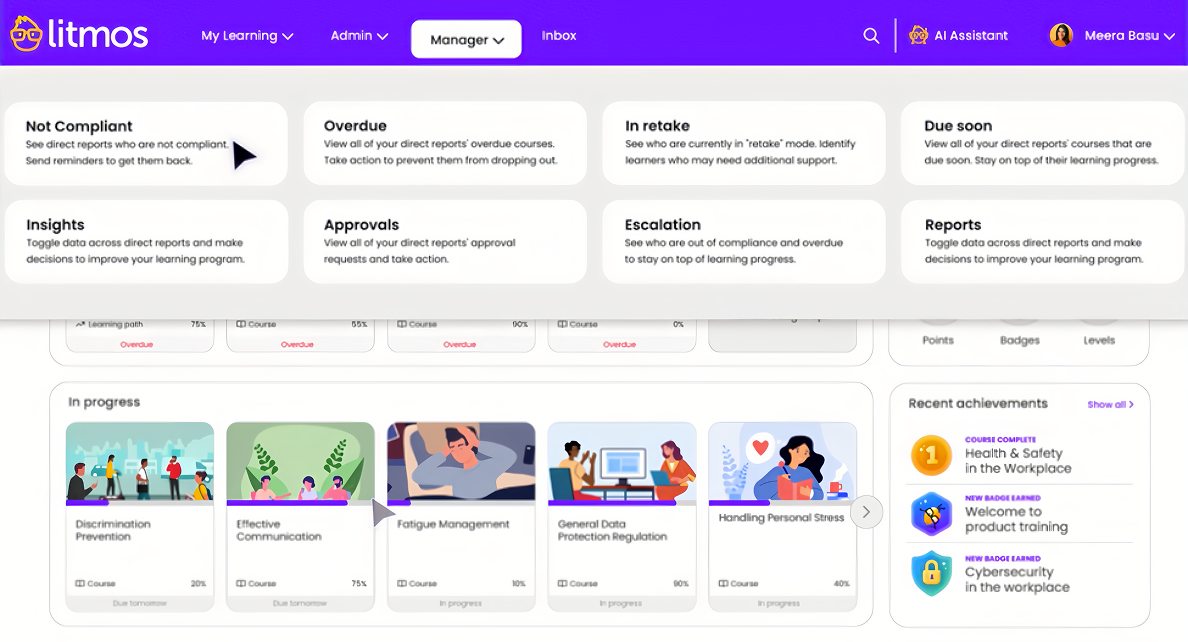 Reporting options in Litmos