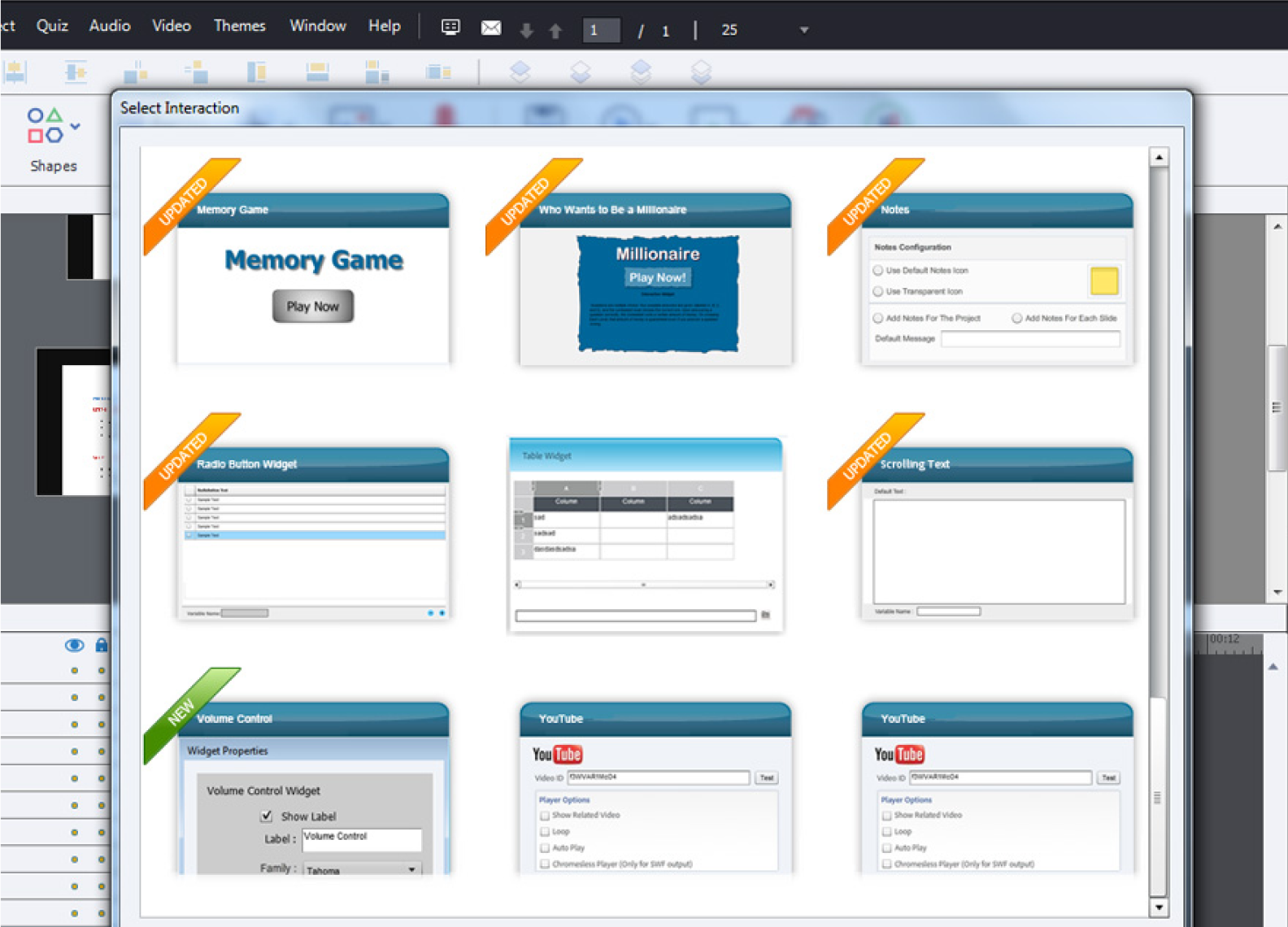 The Adobe Captivate interface The Adobe Captivate interface