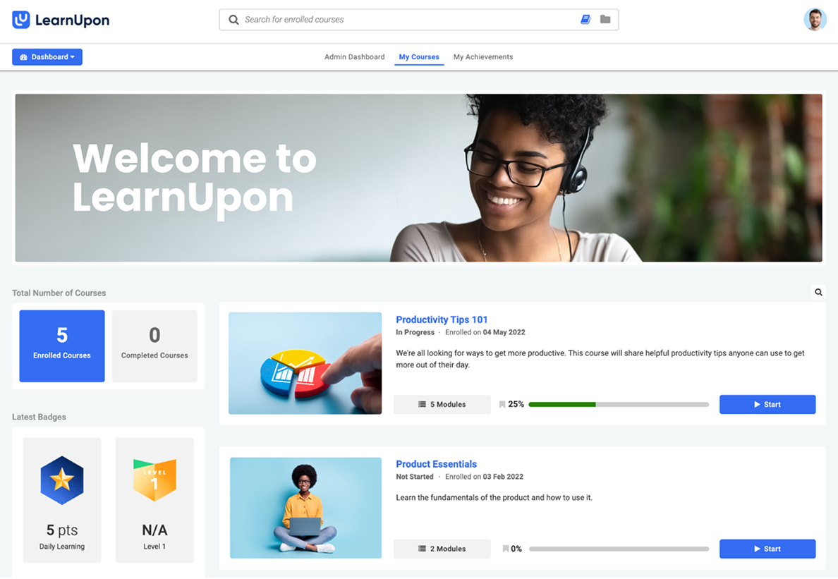 The LearnUpon LMS portal