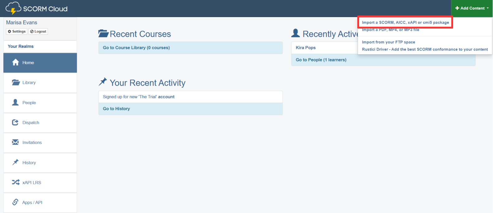 SCORM compliance testing process in SCORM Cloud SCORM compliance testing process in SCORM Cloud