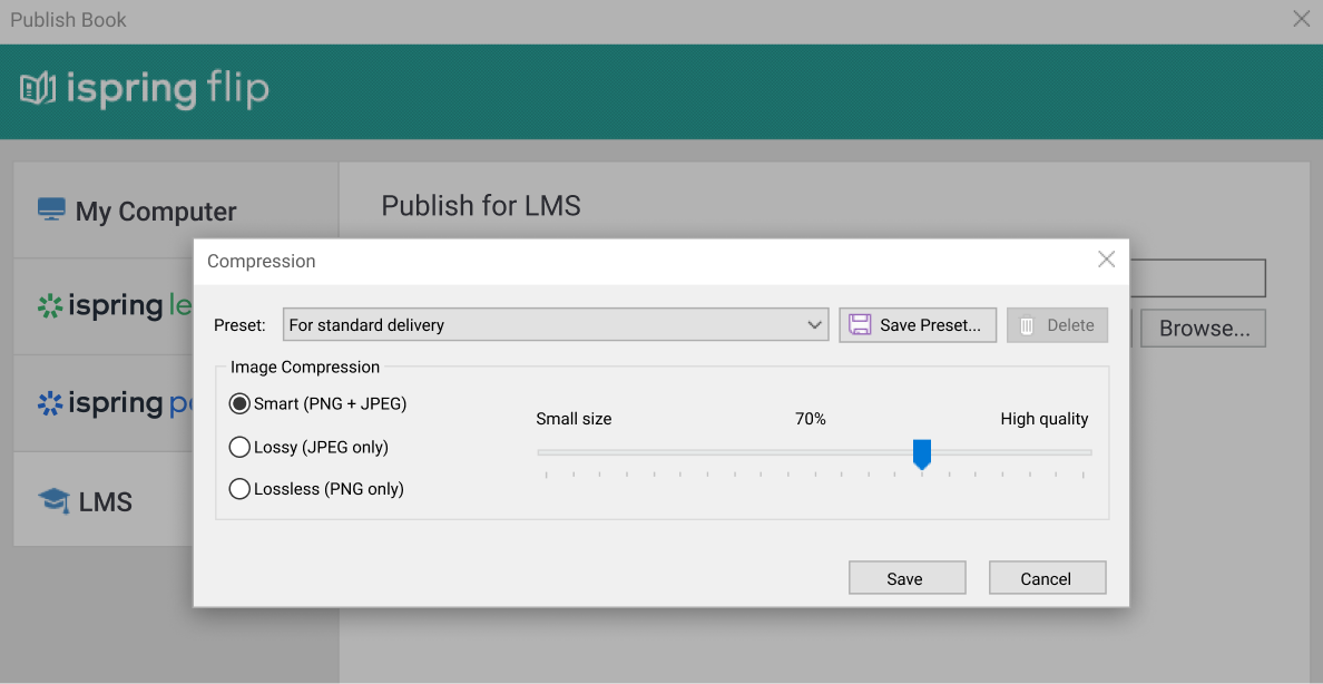 Additional settings in iSpring Suite