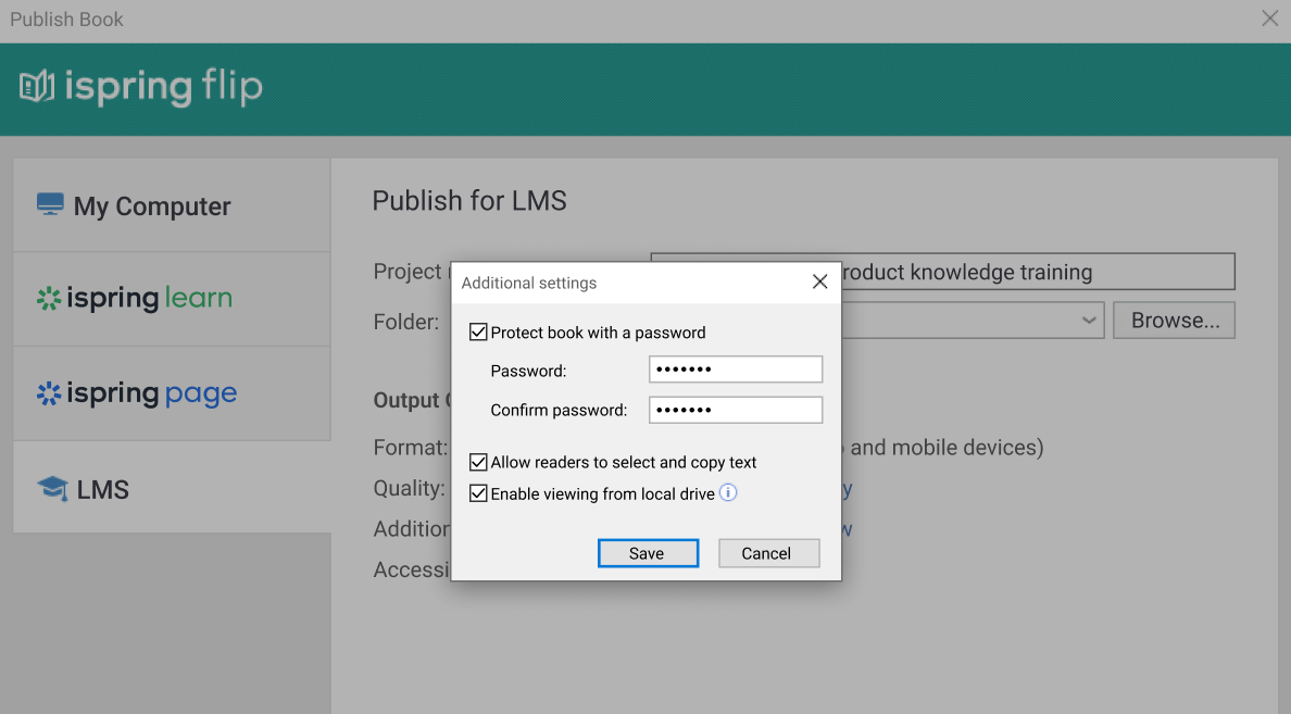 Password protection of a PDF file