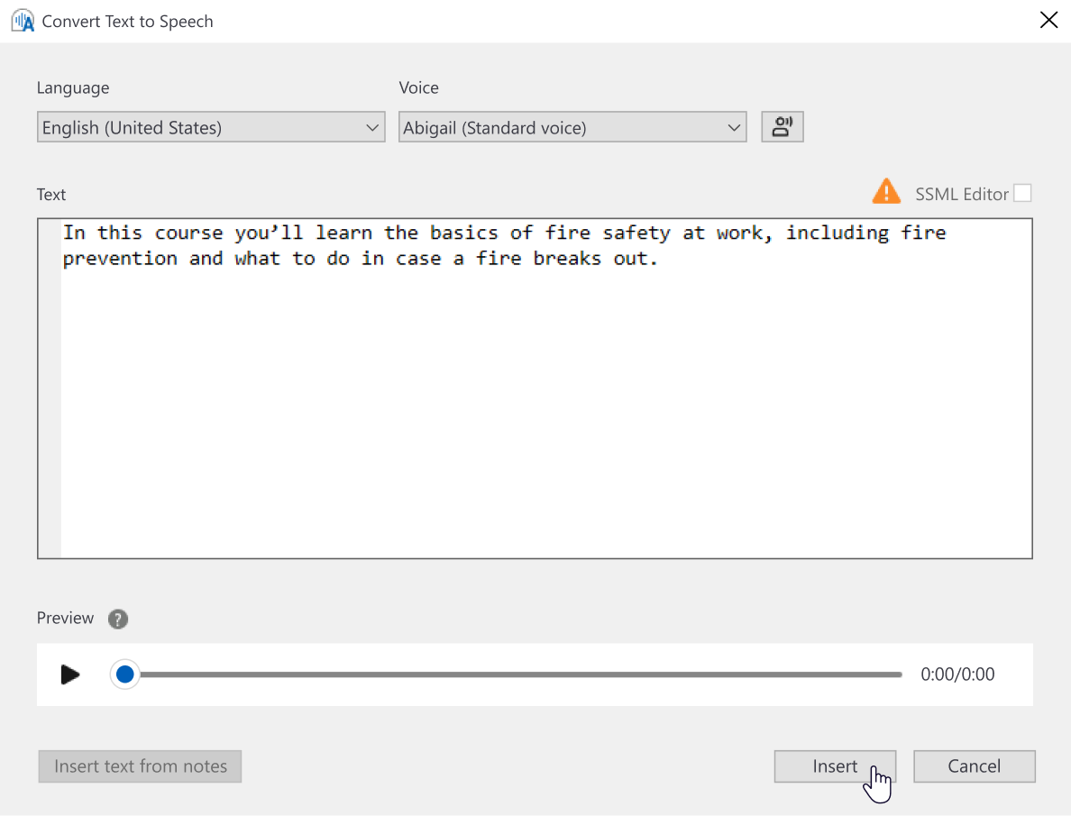 The text-to-speech feature in PowerPoint with iSpring Suite